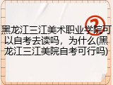 黑龙江三江美术职业学院可以自考去读吗，为什么(黑龙江三江美院自考可行吗)