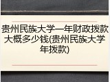 贵州民族大学一年财政拨款大概多少钱(贵州民族大学年拨款)