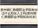 贵州铜仁数据职业学院有出过什么知名人士吗(贵州铜仁数据职业学院知名校友)