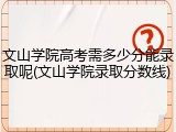 文山学院高考需多少分能录取呢(文山学院录取分数线)