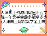 天津国土资源和房屋职业学院一年奖学金最多能拿多少(天津国土房院奖学金上限)