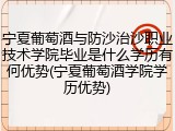 宁夏葡萄酒与防沙治沙职业技术学院毕业是什么学历有何优势(宁夏葡萄酒学院学历优势)
