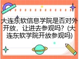 大连东软信息学院是否对外开放，让进去参观吗？(大连东软学院开放参观吗)