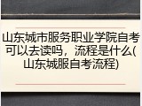 山东城市服务职业学院自考可以去读吗，流程是什么(山东城服自考流程)