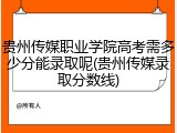 贵州传媒职业学院高考需多少分能录取呢(贵州传媒录取分数线)