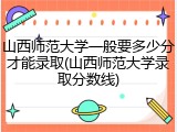 山西师范大学一般要多少分才能录取(山西师范大学录取分数线)