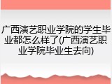 广西演艺职业学院的学生毕业都怎么样了(广西演艺职业学院毕业生去向)