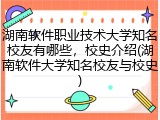 湖南软件职业技术大学知名校友有哪些，校史介绍(湖南软件大学知名校友与校史)