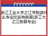 浙江工业大学之江学院读什么专业比较有前景(浙工大之江前景专业)
