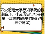 西安财经大学行知学院的校史简介，什么历史与社会背景下建校的(西安财院行知校史背景)