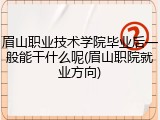 眉山职业技术学院毕业后一般能干什么呢(眉山职院就业方向)