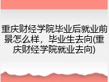 重庆财经学院毕业后就业前景怎么样，毕业生去向(重庆财经学院就业去向)