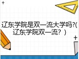 辽东学院是双一流大学吗?(辽东学院双一流？)