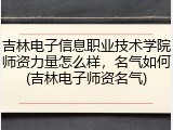 吉林电子信息职业技术学院师资力量怎么样，名气如何(吉林电子师资名气)