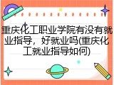重庆化工职业学院有没有就业指导，好就业吗(重庆化工就业指导如何)