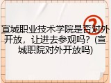 宣城职业技术学院是否对外开放，让进去参观吗？(宣城职院对外开放吗)