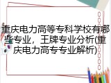 重庆电力高等专科学校有哪些专业，王牌专业分析(重庆电力高专专业解析)