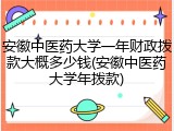 安徽中医药大学一年财政拨款大概多少钱(安徽中医药大学年拨款)
