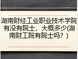 湖南财经工业职业技术学院有没有院士，大概多少(湖南财工院有院士吗？)