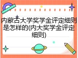 内蒙古大学奖学金评定细则是怎样的(内大奖学金评定细则)