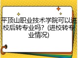 平顶山职业技术学院可以进校后转专业吗？(进校转专业情况)