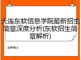 大连东软信息学院最新招生简章深度分析(东软招生简章解析)