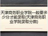天津商务职业学院一般要多少分才能录取(天津商务职业学院录取分数)