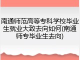 南通师范高等专科学校毕业生就业大致去向如何(南通师专毕业生去向)