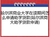 哈尔滨商业大学在读期间怎么申请助学贷款(哈尔滨商大助学贷款申请)