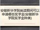 安徽新华学院就读期间可以申请哪些奖学金(安徽新华学院奖学金种类)