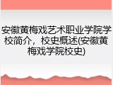 安徽黄梅戏艺术职业学院学校简介，校史概述(安徽黄梅戏学院校史)