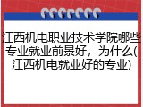 江西机电职业技术学院哪些专业就业前景好，为什么(江西机电就业好的专业)