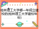 桂林理工大学哪一年成立建校的(桂林理工大学建校年份)