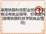 湖南铁路科技职业技术学院有没有就业指导，好就业吗(湖南铁路科技学院就业情况)