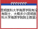 昆明医科大学海源学院有没有院士，大概多少(昆明医科大学海源学院院士数量)