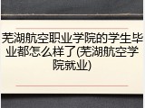 芜湖航空职业学院的学生毕业都怎么样了(芜湖航空学院就业)