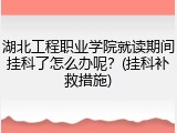 湖北工程职业学院就读期间挂科了怎么办呢？(挂科补救措施)