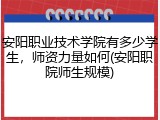 安阳职业技术学院有多少学生，师资力量如何(安阳职院师生规模)