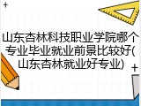山东杏林科技职业学院哪个专业毕业就业前景比较好(山东杏林就业好专业)
