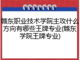 赣东职业技术学院主攻什么方向有哪些王牌专业(赣东学院王牌专业)