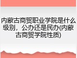 内蒙古商贸职业学院是什么级别，公办还是民办(内蒙古商贸学院性质)