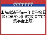 山东政法学院一年奖学金最多能拿多少(山东政法学院奖学金上限)