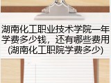 湖南化工职业技术学院一年学费多少钱，还有哪些费用(湖南化工职院学费多少)