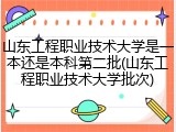 山东工程职业技术大学是一本还是本科第二批(山东工程职业技术大学批次)