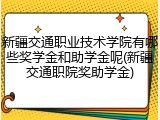 新疆交通职业技术学院有哪些奖学金和助学金呢(新疆交通职院奖助学金)