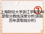上海财经大学浙江学院历年录取分数线深度分析(浙院历年录取线分析)