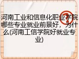 河南工业和信息化职业学院哪些专业就业前景好，为什么(河南工信学院好就业专业)