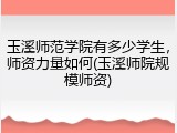 玉溪师范学院有多少学生，师资力量如何(玉溪师院规模师资)