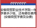 安徽商贸职业技术学院一年学费多少钱，还有哪些费用(安徽商贸学费及杂费)