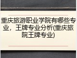 重庆旅游职业学院有哪些专业，王牌专业分析(重庆旅院王牌专业)